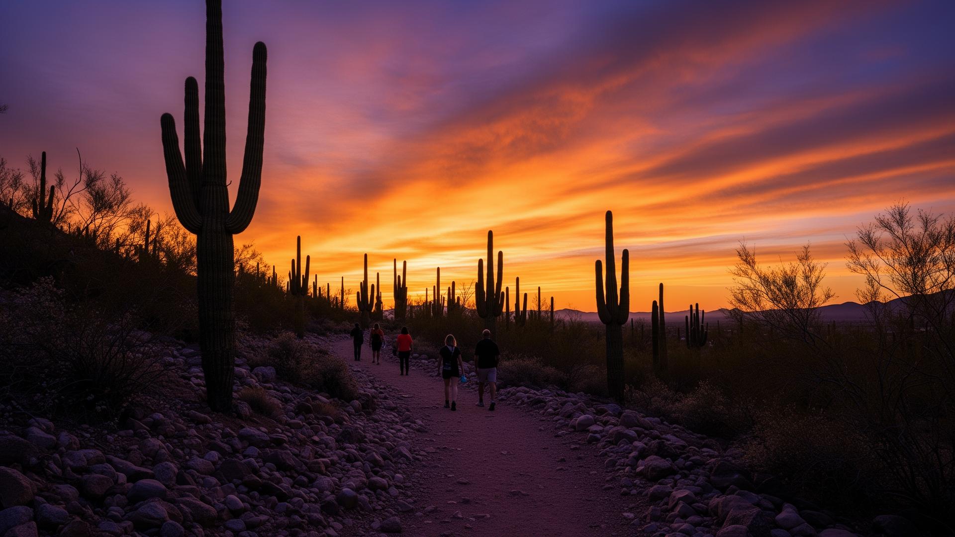 Desert hiking trail in the Phoenix area